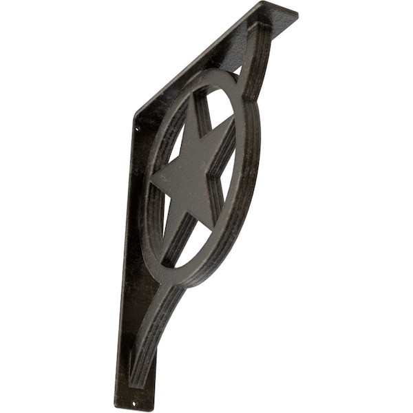 Ekena Millwork Austin Wrought Iron Bracket, (Triple center brace), Antiqued Warm Silver 2"W x 12"D x 15"H BKTM02X12X15TAUAWS - main